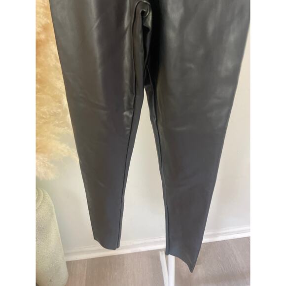 Joie Black Faux Leather High Rise Leggings Small Moto Goth Biker Style - Picture 5 of 8